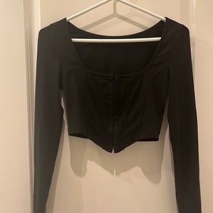 long sleeve corset style top